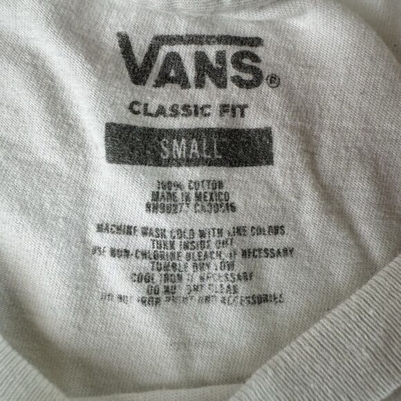 VANS Mens Classic Fit T-Shirt White Size Small - Picture 3 of 10
